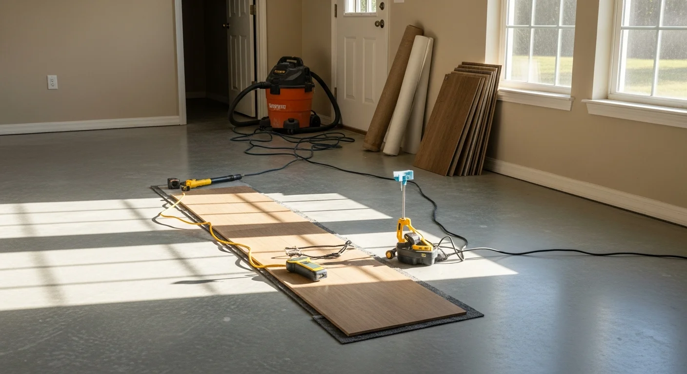 Newly installed flooring in a Brevard County, Florida home showing a clean, finished surface across an open living area. The room reflects a completed Southern Ranch flooring installation suited to the Space Coast's humid subtropical climate.
